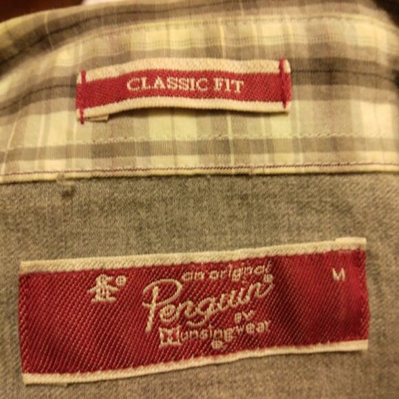 Original Penguin shirt mens M Medium plaid classic fit long sleeve button - Picture 6 of 8